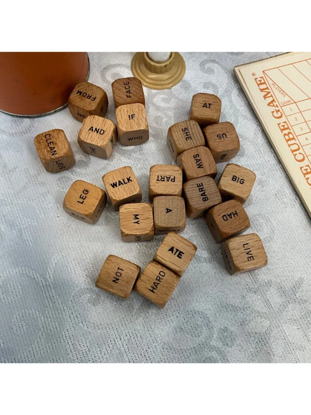 Scrabble Sentence Cube Game 1971 Selchow & Righter Complete W/ Box & Timer